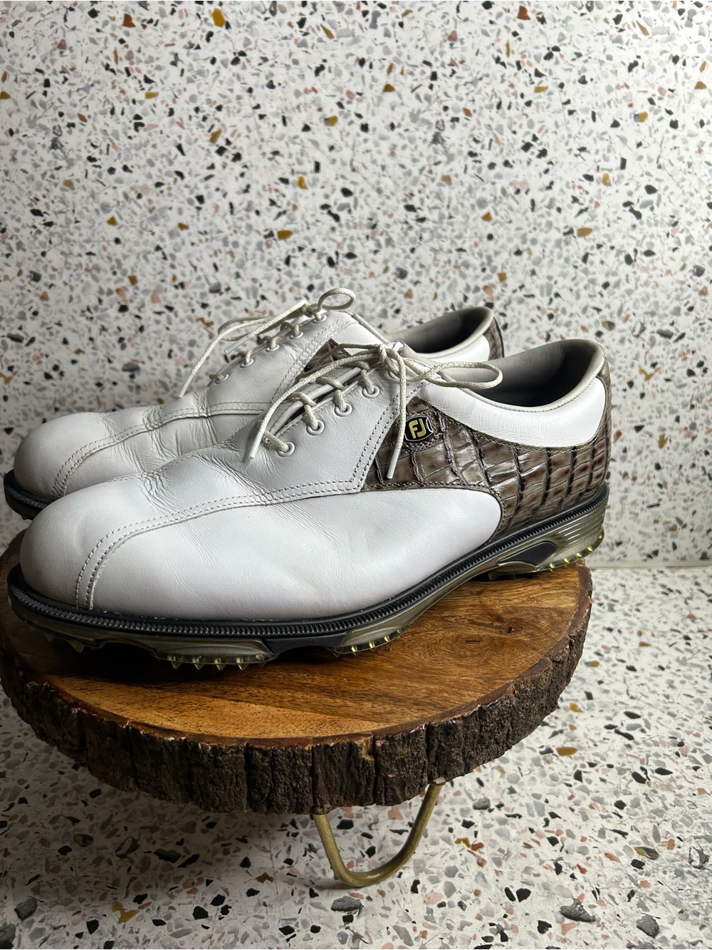Foot Joy Dry Joy Tour Opti-Flex Golf Shoes White Leather Size 11